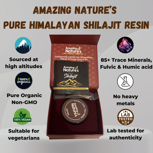 Pure Himalayan Shilajit Resin – 500 mg High Potency • 85+ Trace Minerals & Fulvic Acid • Lab Tested