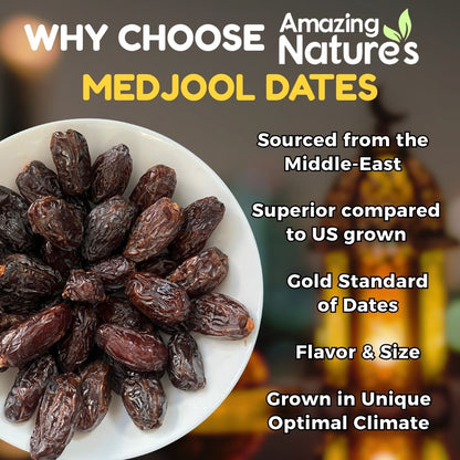 Organic Medjool Dates – No Sugar Added • Premium 2.2 lb Resealable Pouch • Natural, Fresh & Jumbo