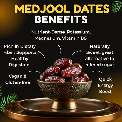 Organic Medjool Dates – No Sugar Added • Premium 2.2 lb Resealable Pouch • Natural, Fresh & Jumbo
